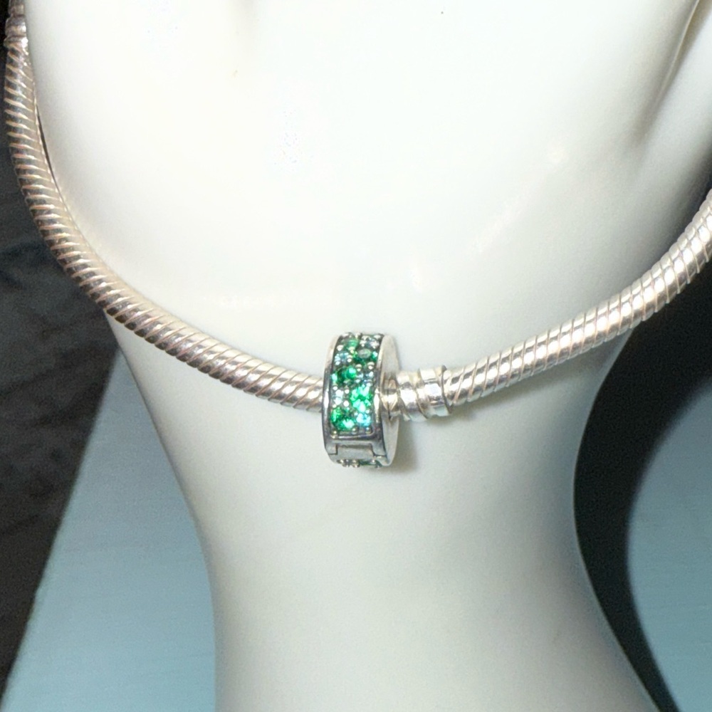 Retired Pandora Shining Elegance Clip with Teal Mosaic